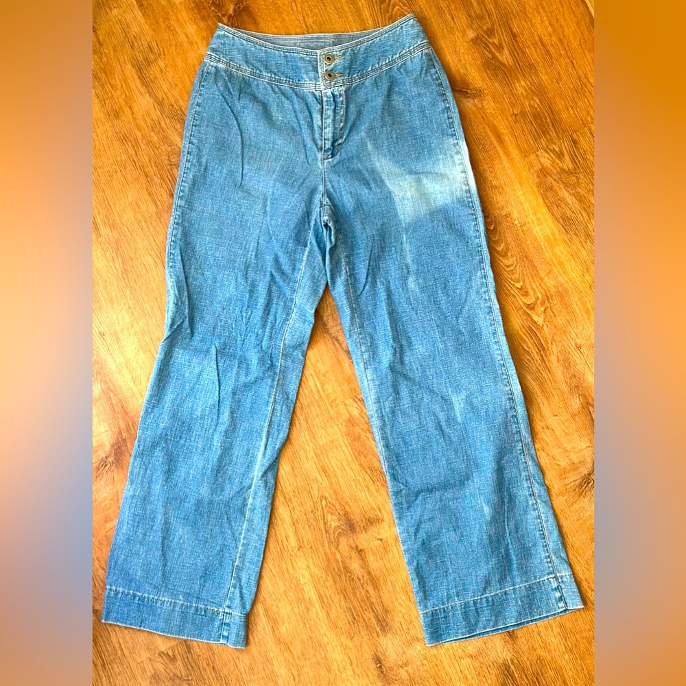 Vintage Liz Claiborne wide leg/high waisted Cropped Denim “Audra” Petit 4 Jeans